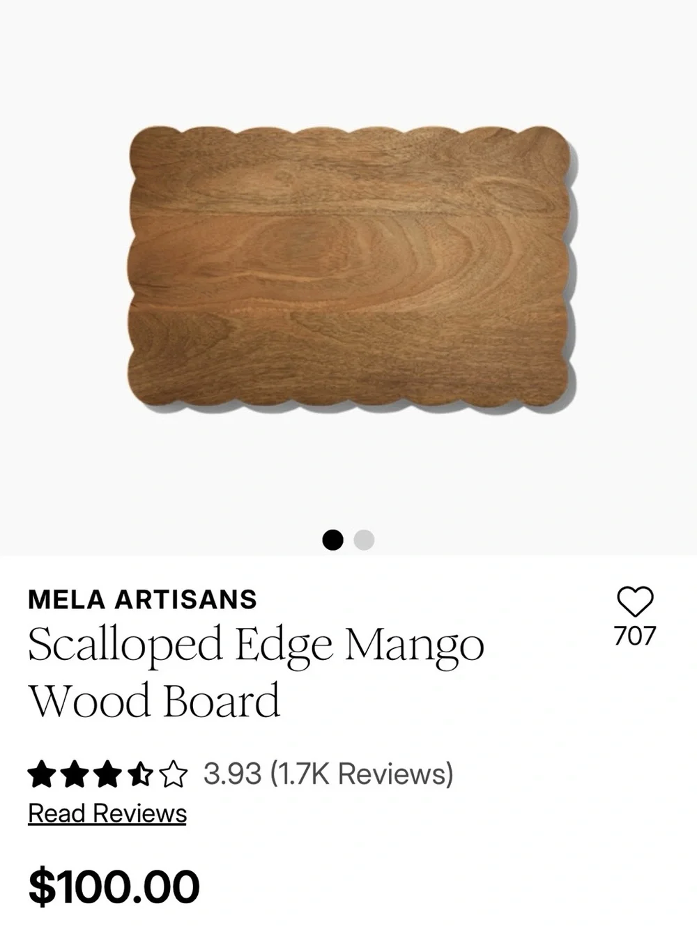 Scalloped cutting board